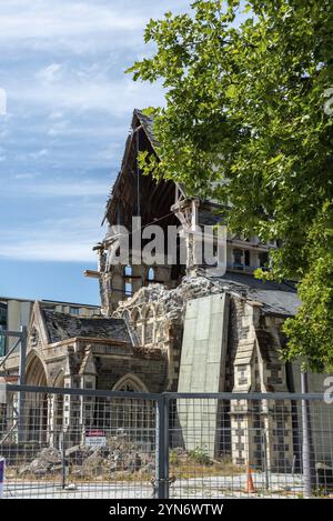 Ruine der berühmten Christchurch Cathedral nach dem Erdbeben von 2011, Südinsel von Neuseeland Stockfoto