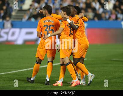 Madrid, Spanien. November 2024. LaLiga-Spiel zwischen CD Leganés und Real Madrid am 24. November 2024 in Butarque in Leganés, Spanien Credit: CORDON PRESS/Alamy Live News Stockfoto