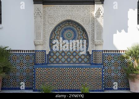 Wunderschöne Wanddekoration in der Grande Mosquee de Paris, Frankreich, Europa Stockfoto