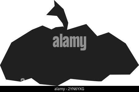Minimalistische Vektor-Illustration einer schwarzen Kürbis-Silhouette, mit einem geometrischen, niedrigen Poly-Design, ideal für halloween-Themen-Projekte und kreative Stock Vektor