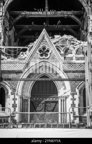 Ruine der berühmten Christchurch Cathedral nach dem Erdbeben von 2011, Südinsel von Neuseeland Stockfoto