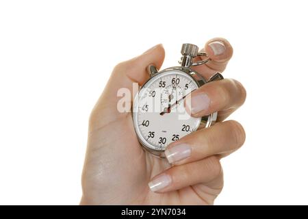 Eine Hand mit einer Stoppuhr Studio-Schuss, Österreich, Europa Stockfoto