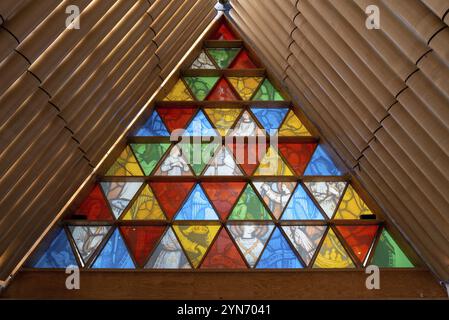 CHRISTCHURCH, NEUSEELAND, 16. DEZEMBER 2022, berühmte Cardboard Cathedral von Christchurch, Neuseeland, Ozeanien Stockfoto