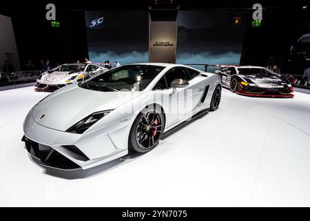 Lamborghini Gallardo LP570-4 Squadra Corse Sportwagen auf der IAA Motor Show. Frankfurt, Deutschland - 13. September 2013 Stockfoto