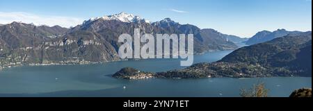 Herrlicher Blick auf Bellagio am Comer See vom Monte Crocione, Italien, Europa Stockfoto