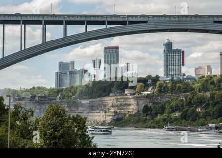 Rainbow International Bridge an den Niagarafällen von der US-Seite Stockfoto