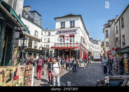 PARIS, FRANKREICH, 13. MAI 2022, malerisches, malerisches Viertel Montmartre in Paris, Frankreich, Europa Stockfoto