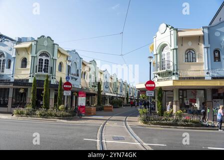 CHRISTCHURCH, NEUSEELAND, 16. DEZEMBER 2022, New Regent Street in Christchurch, Neuseeland, Ozeanien Stockfoto