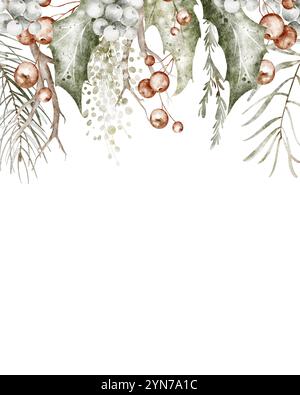 Weihnachten holly Grenze Stockfoto