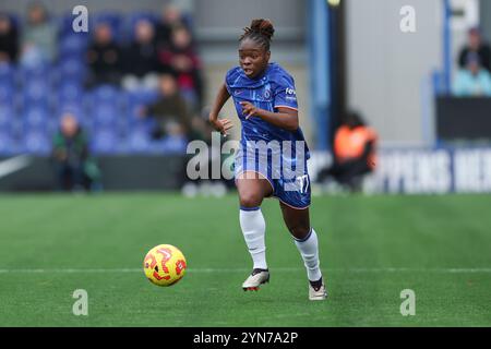 Kingston, Großbritannien. November 2024. Sandy Baltimore von Chelsea Women in Aktion während des Women's Super League-Spiels zwischen Chelsea Women und Manchester United Women im Kingsmeadow Stadium in Kingston, England am 24. November 2024. Foto von Ken Sparks. Nur redaktionelle Verwendung, Lizenz für kommerzielle Nutzung erforderlich. Keine Verwendung bei Wetten, Spielen oder Publikationen eines einzelnen Clubs/einer Liga/eines Spielers. Quelle: UK Sports Pics Ltd/Alamy Live News Stockfoto