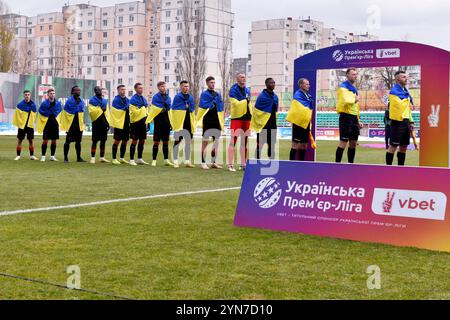 Kiew, Ukraine. November 2024. Kiew, Ukraine 24. November 2024 Kryvbas Team vor dem Beginn des ukrainischen Premier League-Spiels zwischen Obolon Kiew und Kryvbas Kryvyi Rih - Obolon Arena in Kiew, Ukraine (KUBANOV PAVLO UKR/SPP) Credit: SPP Sport Pressefoto. /Alamy Live News Stockfoto