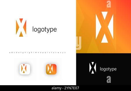 Abstrakter Monogramm-Buchstabe X im Negativstil mit minimalistischem Briefausschnitt. Perfekt für Technologie, Corporate Branding und moderne Apps Stock Vektor
