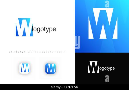 Abstrakter Monogramm-Buchstabe W im Negativstil mit minimalistischem Briefausschnitt. Perfekt für Technologie, Corporate Branding und moderne Apps Stock Vektor