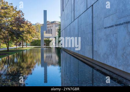 Außenansicht der Barnes Foundation, Art Institute in Philadelphia, Pennsylvania. Stockfoto