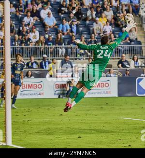 CHESTER, PA, USA - 22. SEPTEMBER 2024: MLS-Spiel zwischen Philadelphia Union und D.C. United im Subaru Park. ***NUR REDAKTIONELLE VERWENDUNG*** Stockfoto