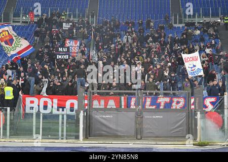 Stadio Olimpico, Rom, Italien. November 2024. Italienischer Fußball der Serie A; Lazio gegen Bologna; Bolognas Unterstützer Credit: Action Plus Sports/Alamy Live News Stockfoto