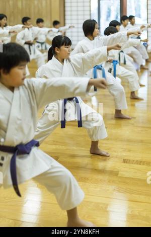 Kinder, die Karate üben Stockfoto