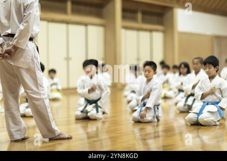 Kinder, die Karate üben Stockfoto