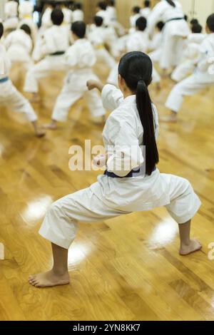 Kinder, die Karate üben Stockfoto