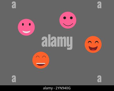 Set von Emoticons Smiley Faces flache Illustration Stock Vektor