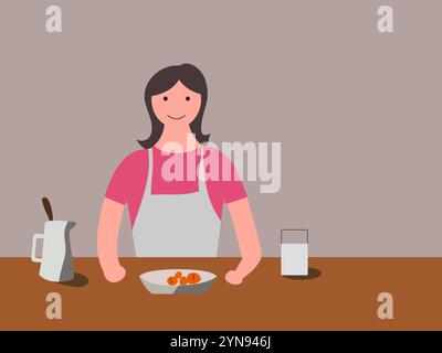 Mama kocht die Illustration der Frühstückspalette Stock Vektor