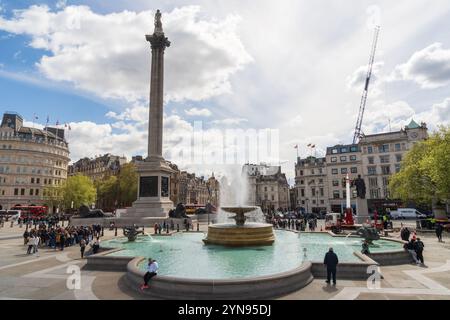 Der Trafalgar Square, Plaza in London, England, in der City of Westminster, Großbritannien Stockfoto