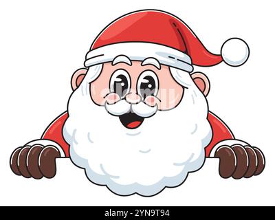 Fröhliche Santa Claus Cartoon Illustration Stock Vektor