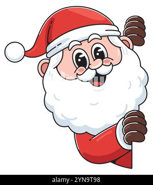 Fröhliche Santa Claus Cartoon Illustration Stock Vektor