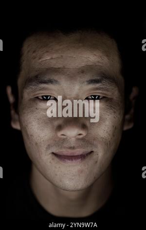 Ein Nahporträt eines Mannes. Stockfoto