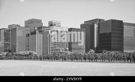 Tokio Finanzviertel an einem Feiertag Stockfoto