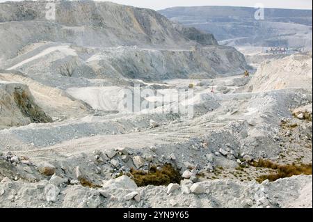 China Clay Arbeiten in der Nähe von St Austell, Cornwall, Großbritannien. Stockfoto