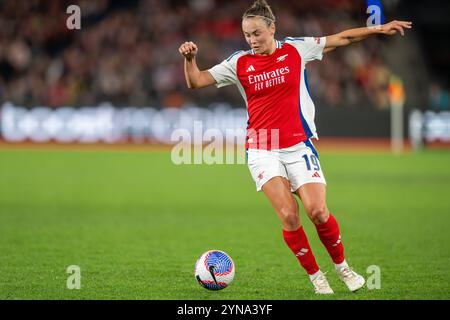 Melbourne, Australien. Mai 2024. Arsenals Caitlin Foord wurde während des Freundschaftsspiels zwischen A-League Women All Stars und Arsenal Women FC im Marvel Stadium in Aktion gesehen. Sieg für Arsenal Women FC 1:0. Quelle: SOPA Images Limited/Alamy Live News Stockfoto