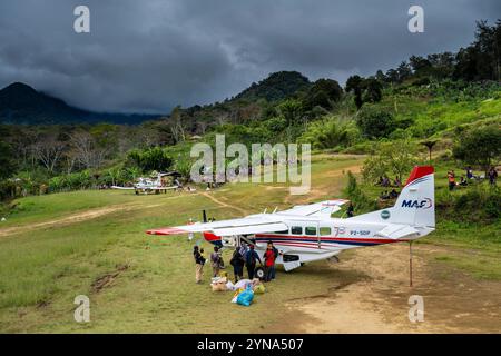 Papouasie-Nouvelle-Guinée, Provinz Eastern Highlands, Goroka, Flugzeug der Mission Aviation Fellowship (MAF) Stockfoto