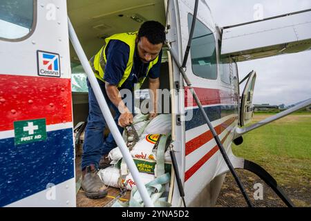 Papouasie-Nouvelle-Guinée, Provinz Eastern Highlands, Goroka, Flugzeug der Mission Aviation Fellowship (MAF) Stockfoto