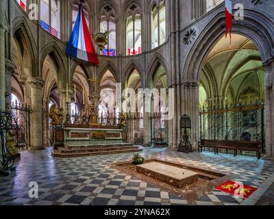 Frankreich, Calvados, Caen, die Abtei der Männer, oder Abtei Saint-Etienne von Caen, Grab von Wilhelm dem Eroberer Stockfoto