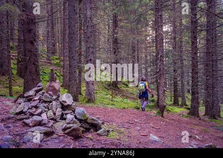 Frankreich, Isere, Umgebung von Grenoble, Laval-en-Belledonne, Wanderung zum Crop Lake im Belledonne Massiv Stockfoto