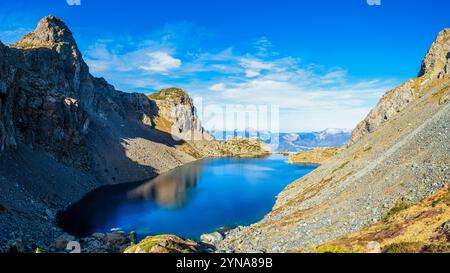 Frankreich, Isere, Umgebung von Grenoble, La Combe-de-Lancey, See Crozet (alt: 1974 m) im Belledonne-Massiv Stockfoto