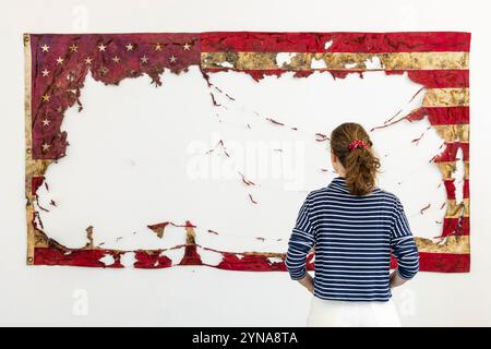 France, Moselle, Metz, Fonds Regional d'Art contemporain de Lorraine (FRAC oder 49 Nord 6 Est), Werk der amerikanischen Künstlerin Claire Pentecost mit dem Titel „Vorschlag für eine neue amerikanische Landwirtschaft“ Stockfoto