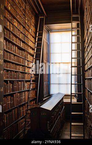 Irland, Dublin, Trinity College, die alte Bibliothek, eine der schönsten der Welt, die Haupthalle, die lange Zimmer Stockfoto