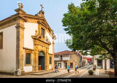 Portugal, nördliche Region, Valenca do Minho, Bühne auf dem portugiesischen Zentralweg, einer der Wege in Richtung Santiago de Compostela, Bom Jesus Kapelle aus dem 17. Jahrhundert in der Festung Stockfoto