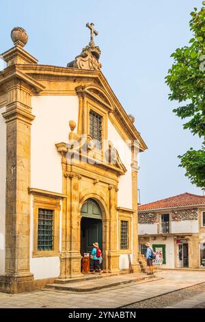 Portugal, nördliche Region, Valenca do Minho, Bühne auf dem portugiesischen Zentralweg, einer der Wege in Richtung Santiago de Compostela, Bom Jesus Kapelle aus dem 17. Jahrhundert in der Festung Stockfoto