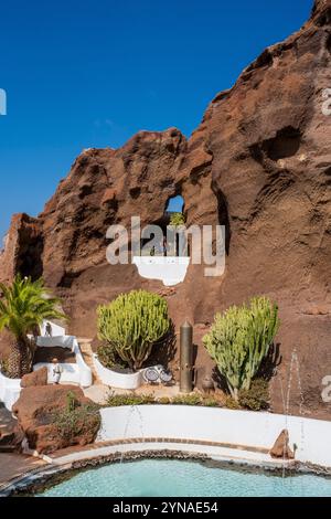 Spanien, Kanarische Inseln, Lanzarote, Oasis de Nazaret, Lagomar, ehemaliges Haus des Schauspielers Omar Sharif, Jesus Soto, Architekt Stockfoto