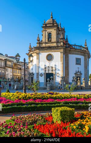 Portugal, nördliche Region, Barcelos, Bühne auf dem portugiesischen Zentralweg, einer der Wege nach Santiago de Compostela, Kirche Bom Jesus da Cruz (Herr des Kreuzes) Stockfoto