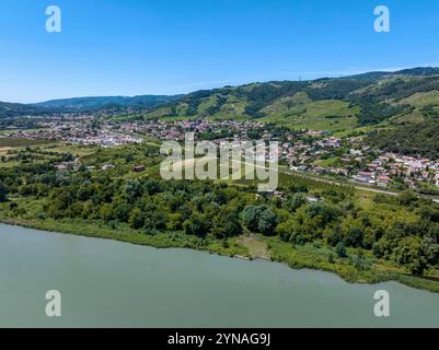 Frankreich, Ardeche (07), Cornas, le fleuve Rhone (gue aerienne) Stockfoto