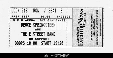 Konzertticket Für Bruce Springsteen Stockfoto