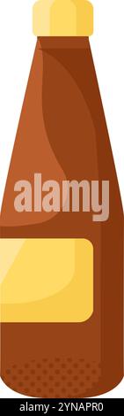 Vektor bernsteinfarbene Glasflasche für Bier, Cider in einem hellen flachen Stil. Symbol für Verpackung von Lebensmitteln, Lagerung und Lieferung. Das Symbol ist für Web geeignet Stock Vektor