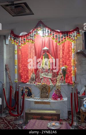 Eine kunstvolle Statue der hinduistischen Gottheit Ganesh im Satya Narayan Mandir in Elmhurst, Queens, New York. Stockfoto
