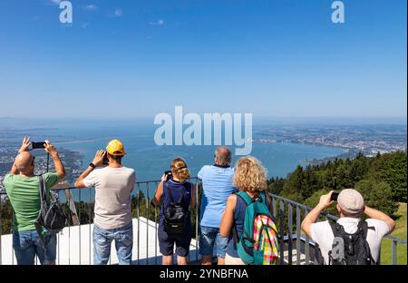 Aussichtsplattform auf dem Pfänder in Bregenz in Österreich, hier genießen Sie eine tolle Aussicht Stockfoto