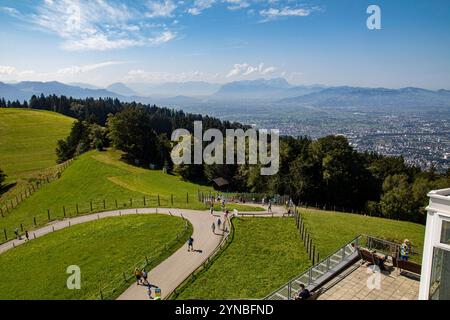 Aussichtsplattform auf dem Pfänder in Bregenz in Österreich, hier genießen Sie eine tolle Aussicht Stockfoto