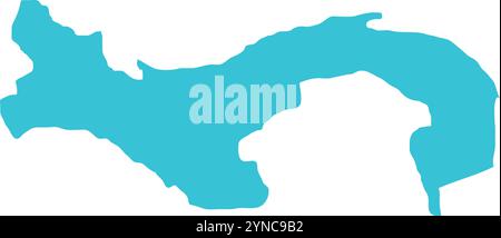 Panama KARTE in Blau, Landkarte, Panama, Grenzkarte, Grenzlinie Panamas, geografische Karte Stock Vektor